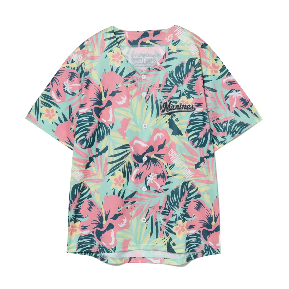総柄ベースボールシャツ